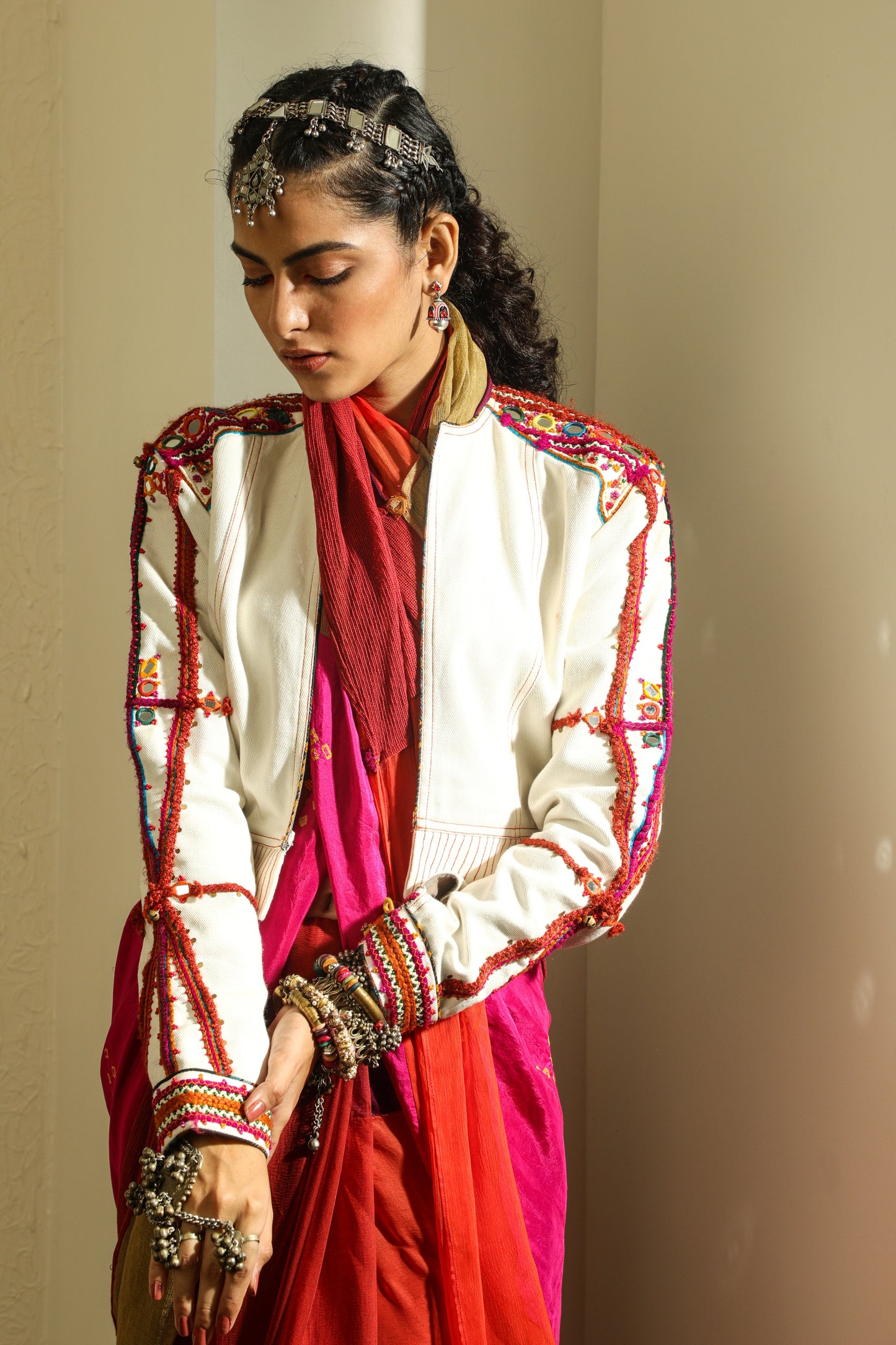White Hand Embroidered Jacket