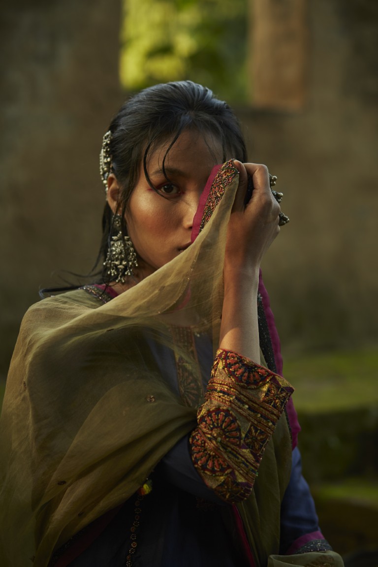 Olive hand embellished dupatta