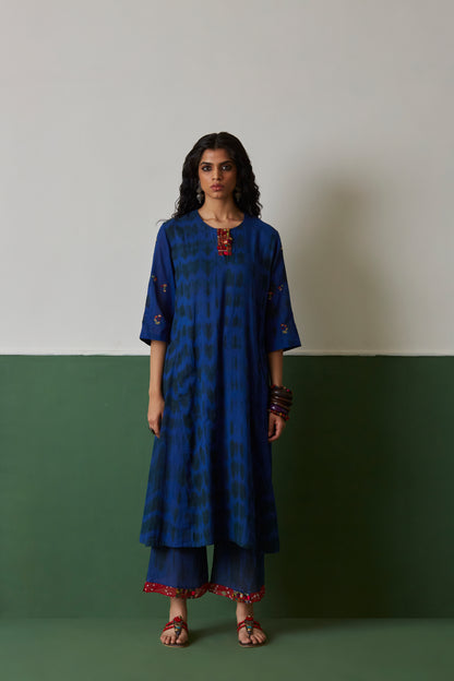 Blue Tie dye Tunic Set