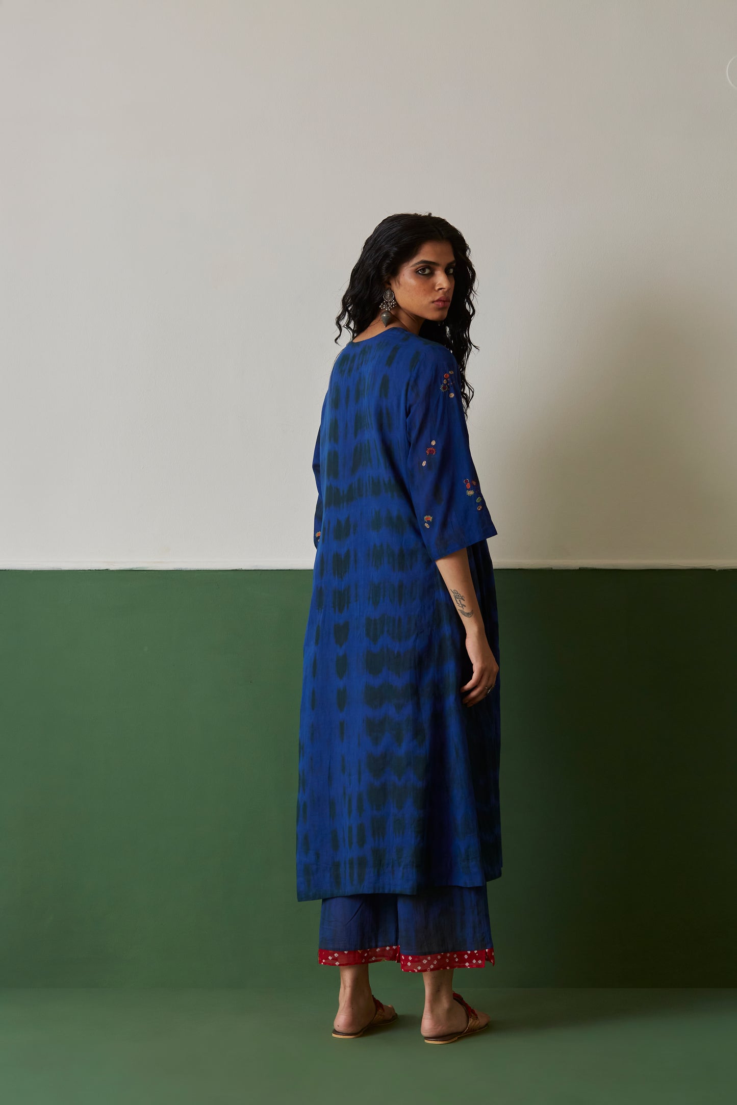 Blue Tie dye Tunic Set