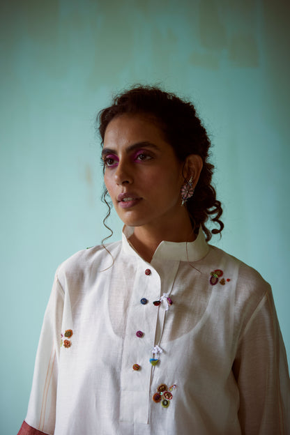 White Chanderi Tunic