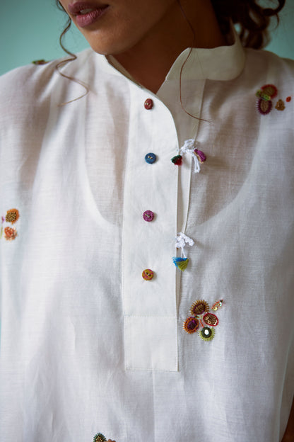 White Chanderi Tunic