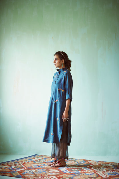 Teal Tie Dyed Tunic Set
