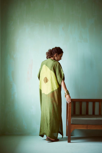 Green Tie-Dye Hand Embellished Tunic Set