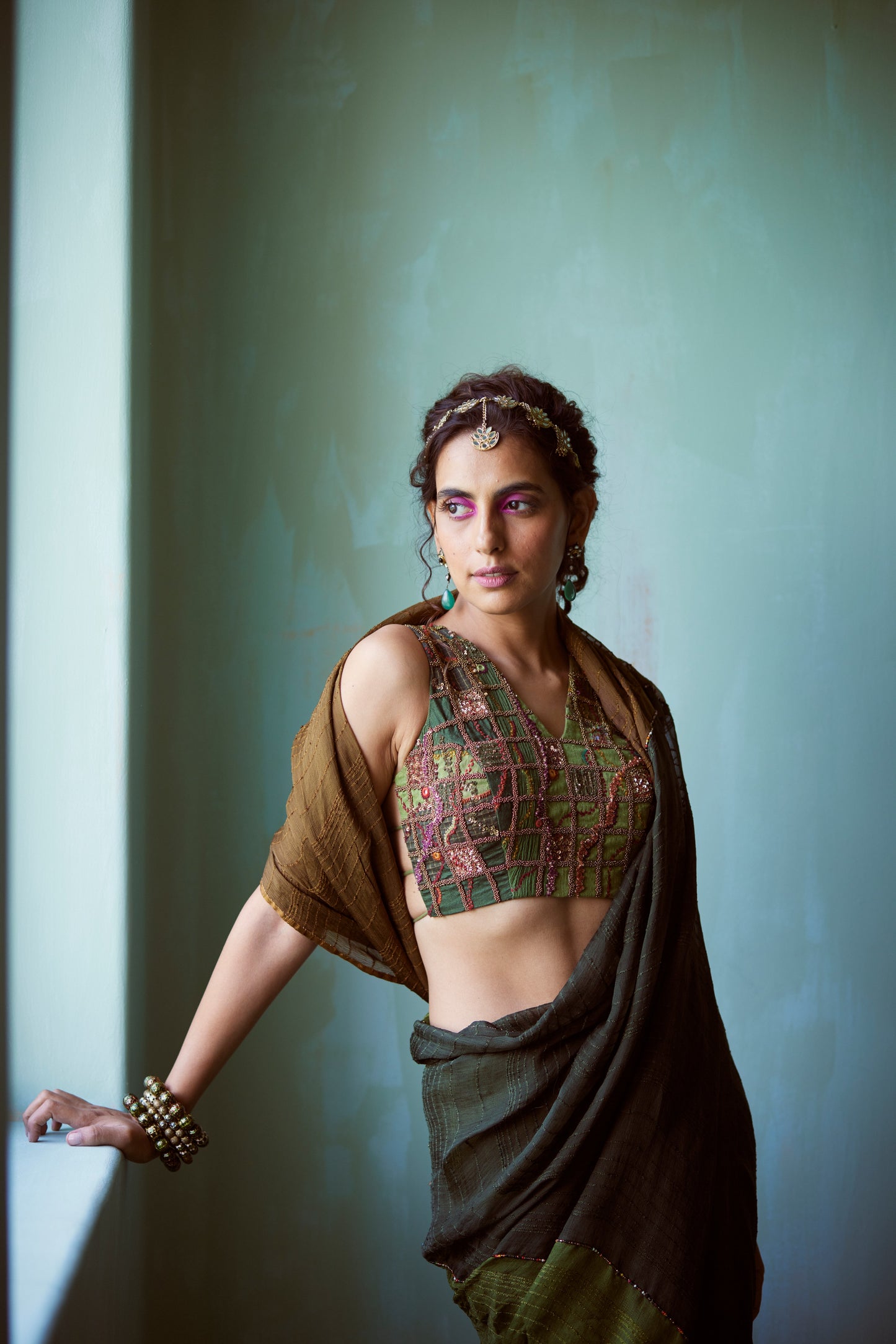Gulab Blouse (Green - Halter)