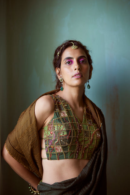 Gulab Blouse (Green - Halter)