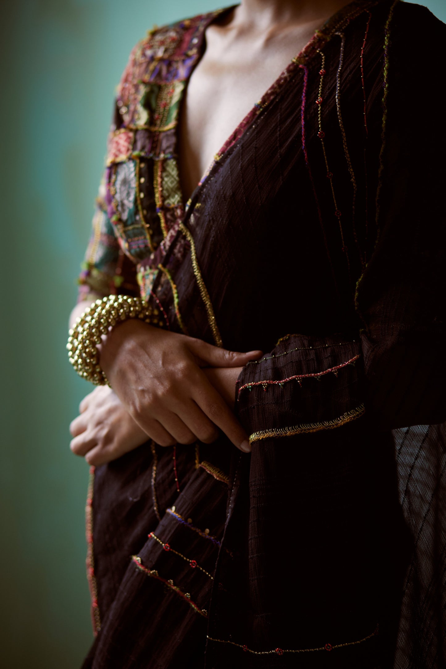 Black Cola Saree