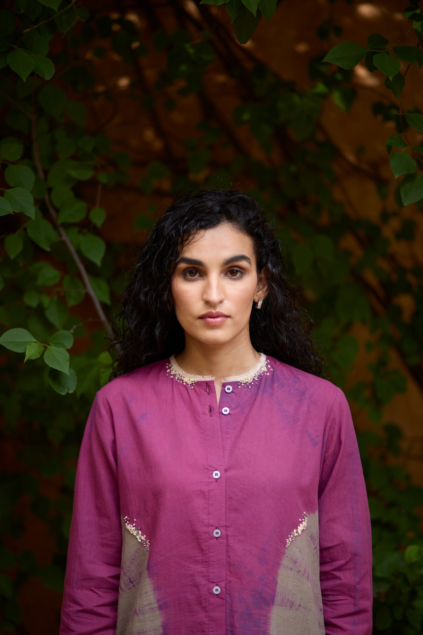 Pink & Grey Cotton Placement Bandhani Co-ord Set