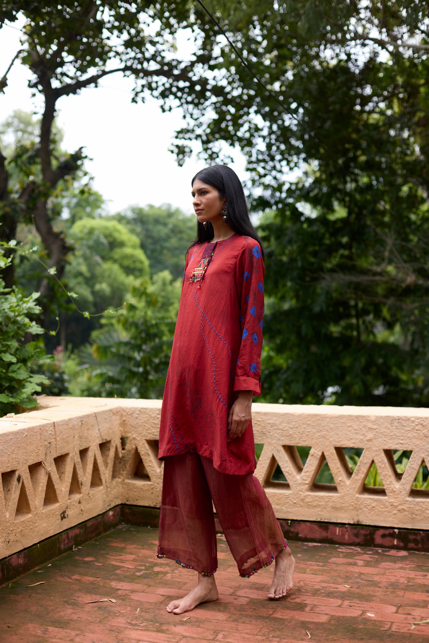 Silk Bandhini Tie-Dye Tunic