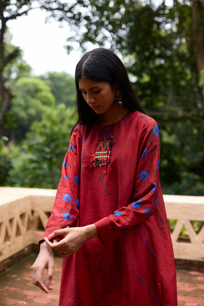 Silk Bandhini Tie-Dye Tunic