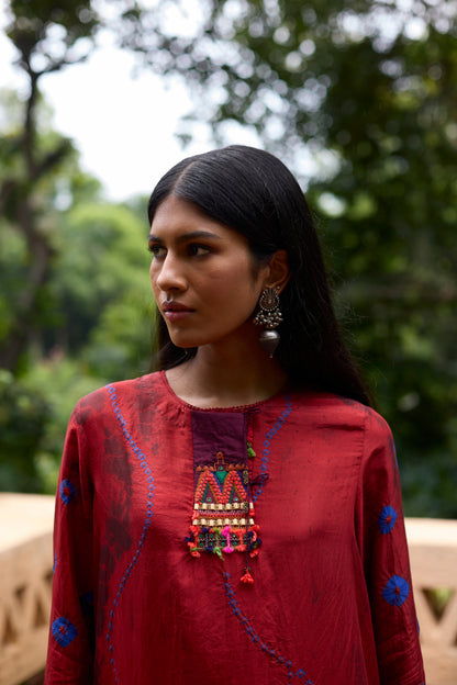 Silk Bandhini Tie-Dye Tunic