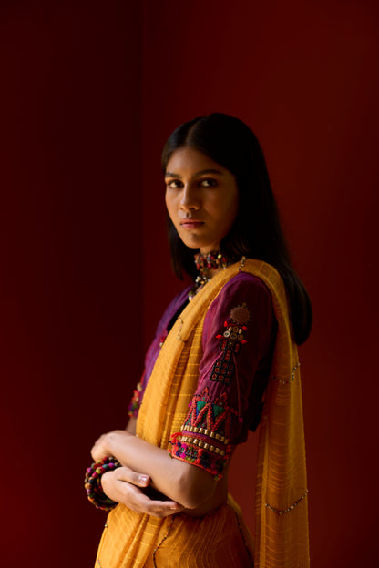 Chiniya Silk Hand Embroidered Blouse