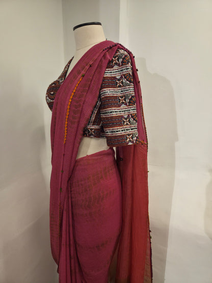 Pink Chiffon Saree