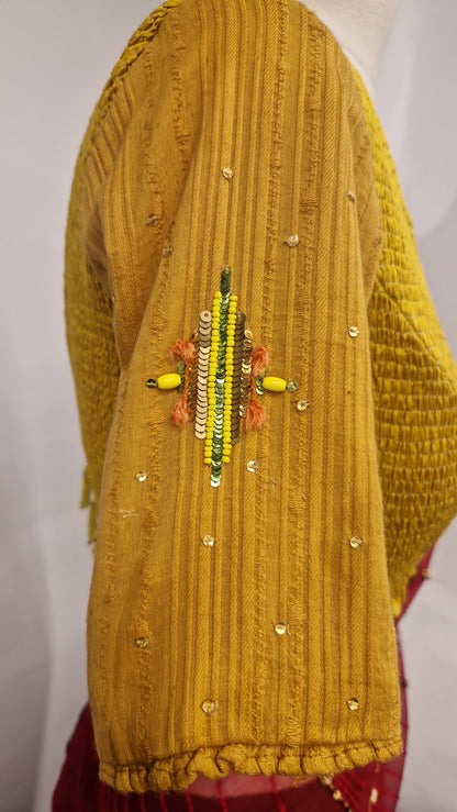 Cotton elastic blouse