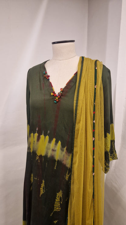 Net Yellow Dupatta