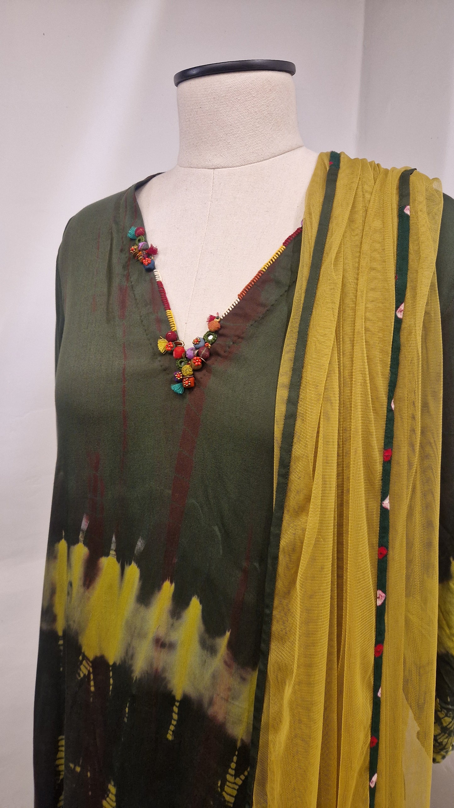 Net Yellow Dupatta