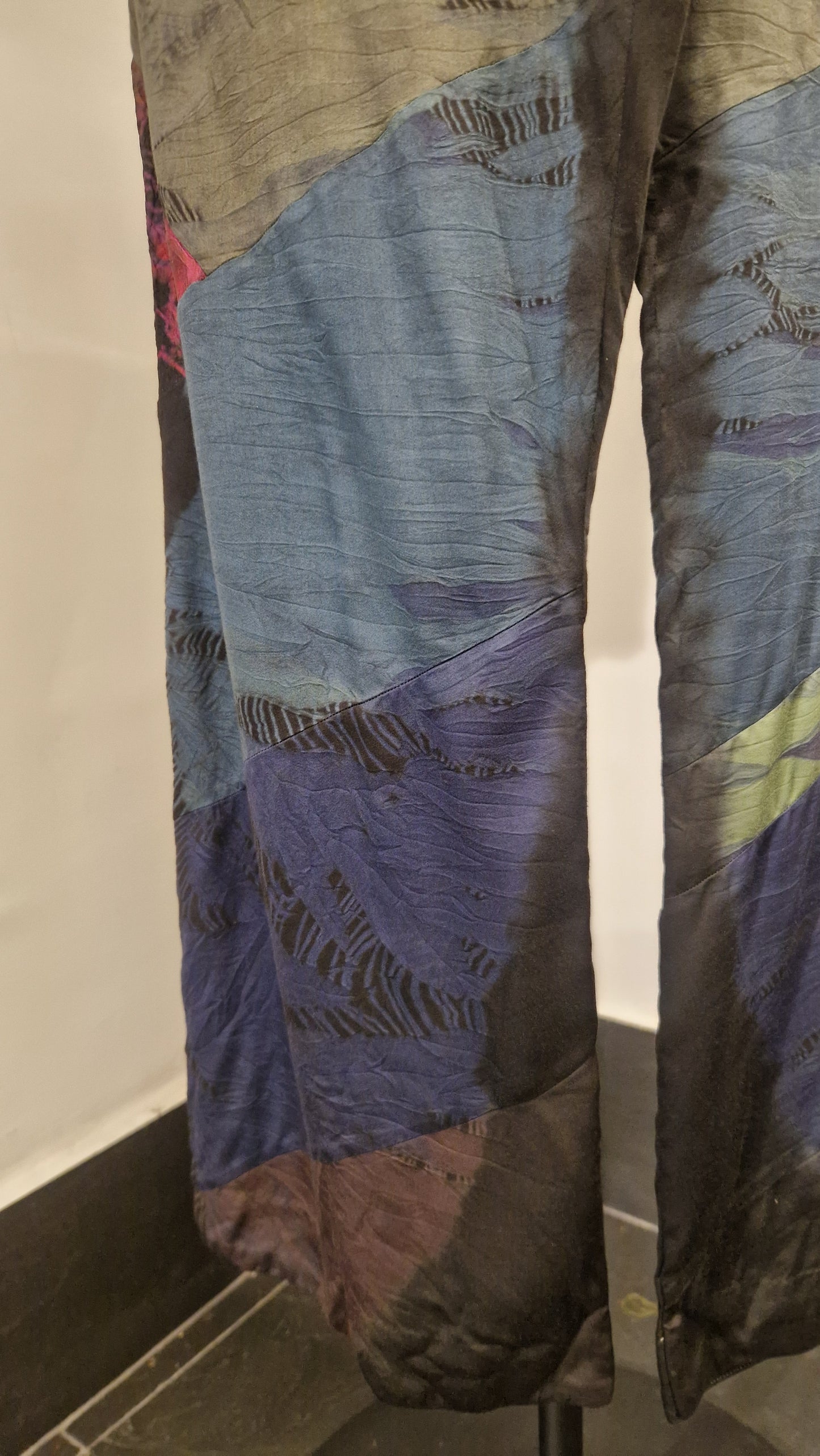 Multi Patchwork and Placement Tie-Dye Pants