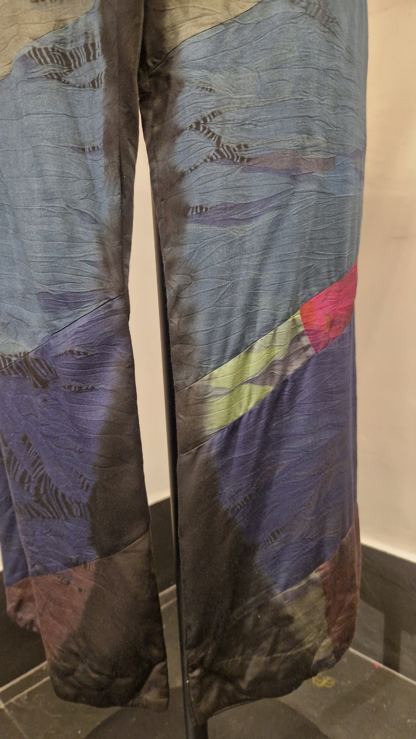 Multi Patchwork and Placement Tie-Dye Pants