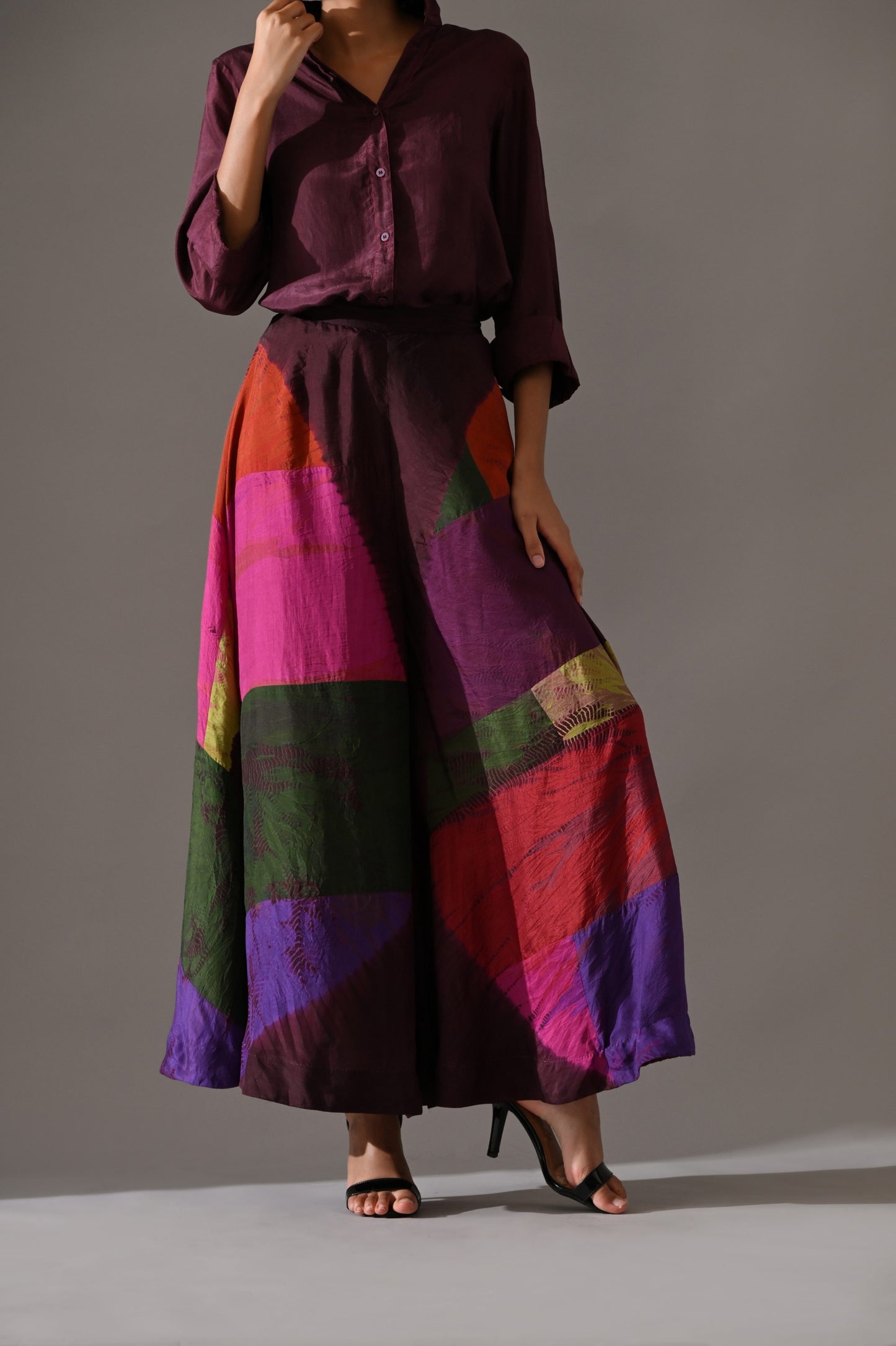 Multi Patchwork and Placement Tie Dye Co-Ord Set