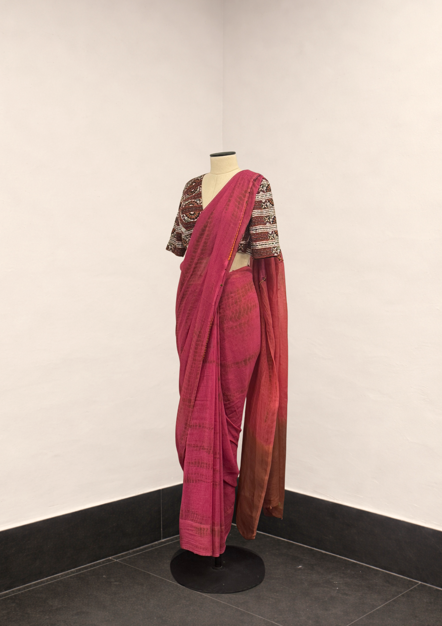 Pink Chiffon Saree