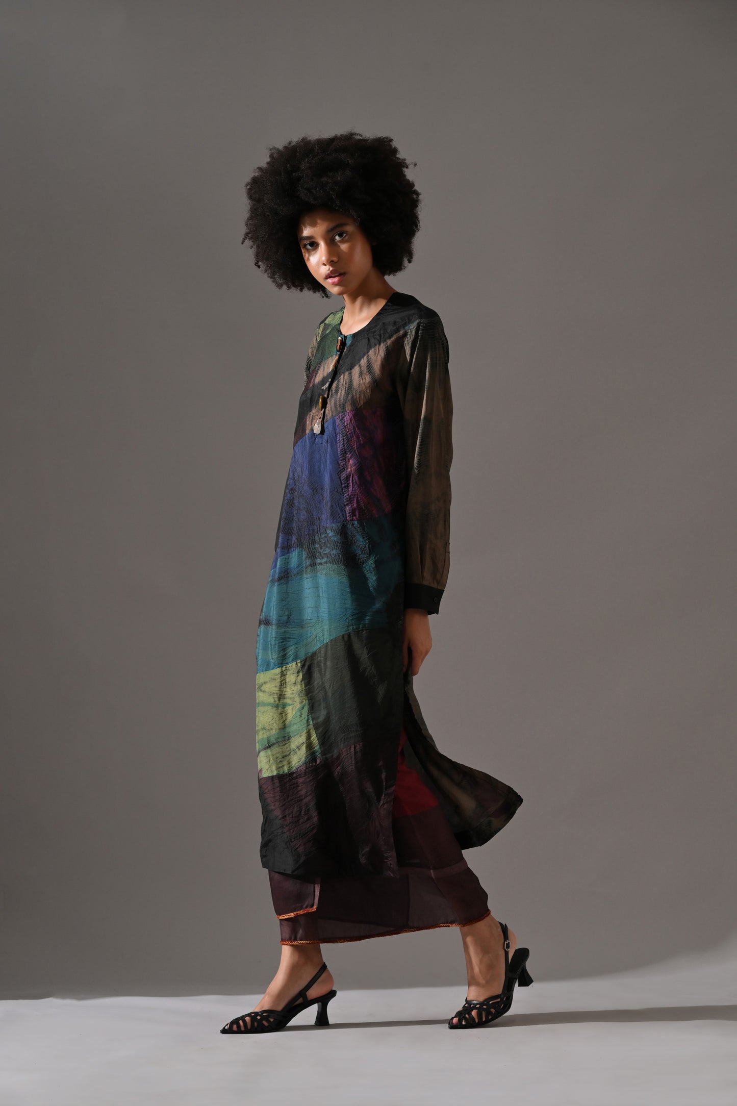 Multi Patchwork and Placement Tie Dye Skirt Set