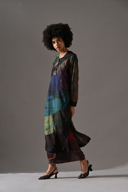 Multi Patchwork and Placement Tie Dye Skirt Set
