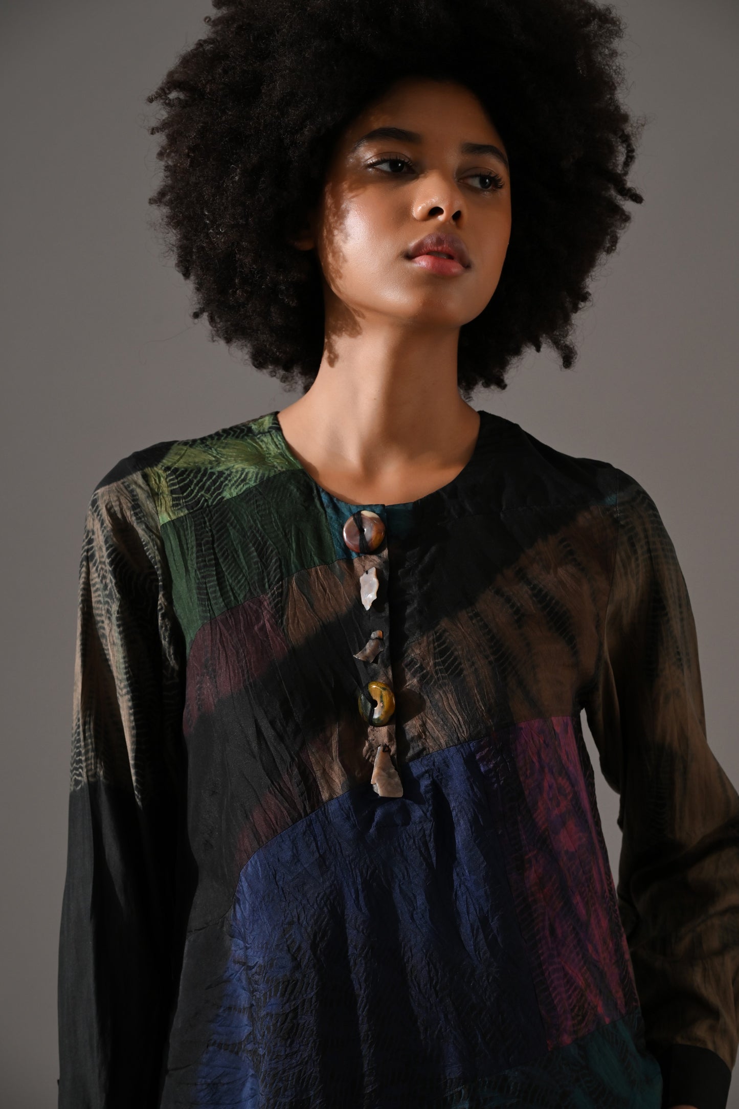 Multi Patchwork and Placement Tie Dye Skirt Set