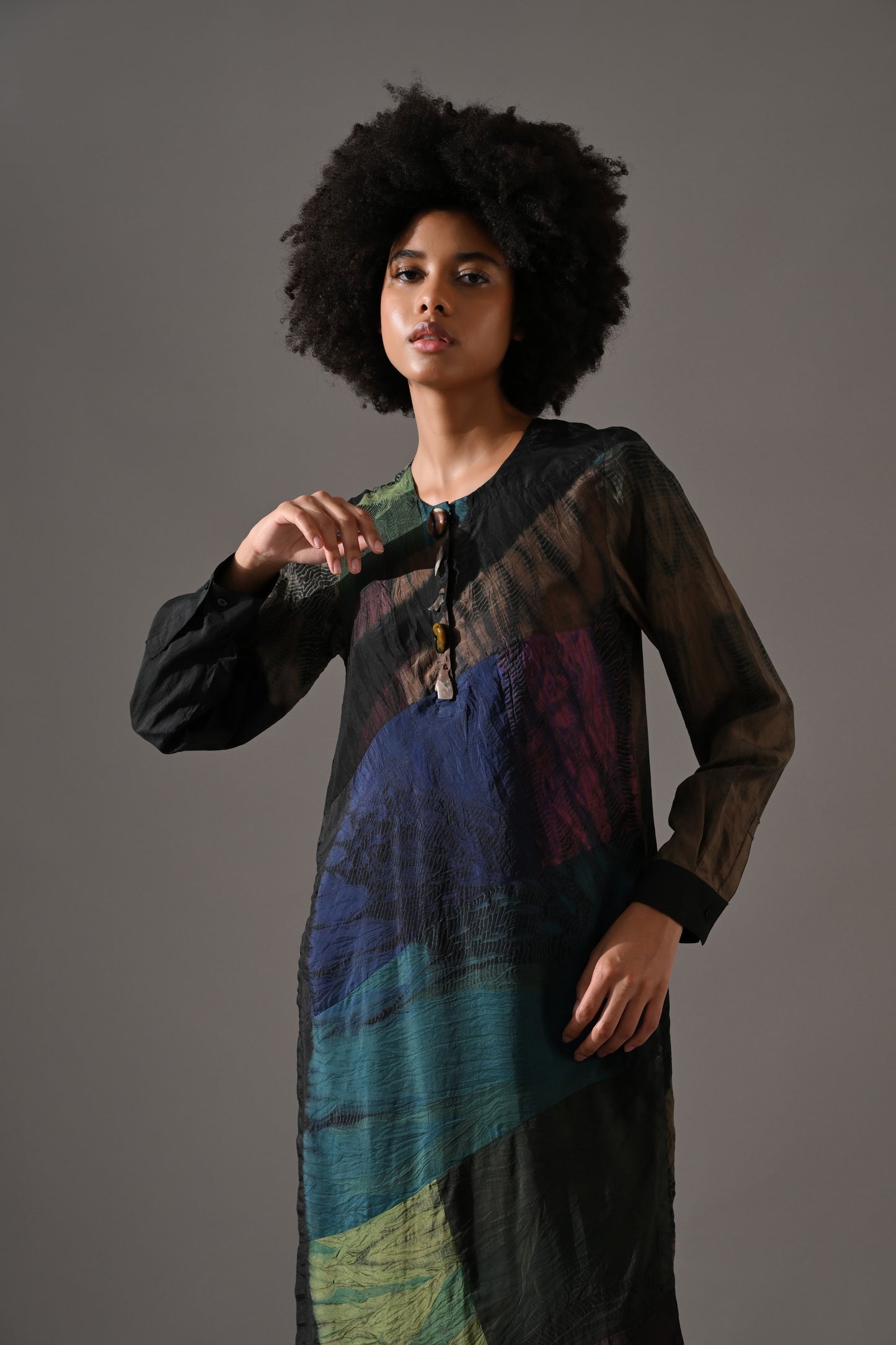 Multi Patchwork and Placement Tie Dye Skirt Set