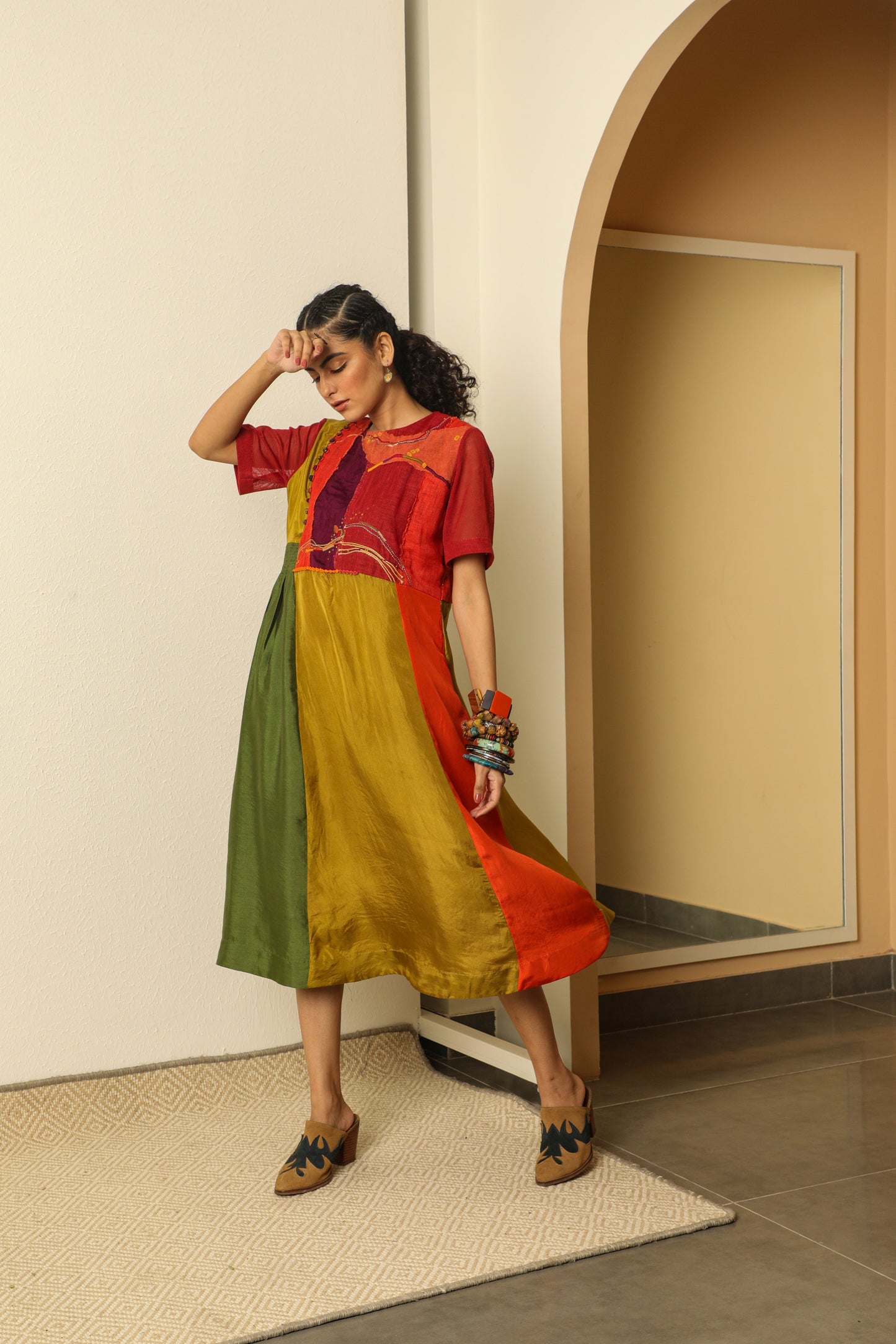 Multicoloured Patchwork Dress