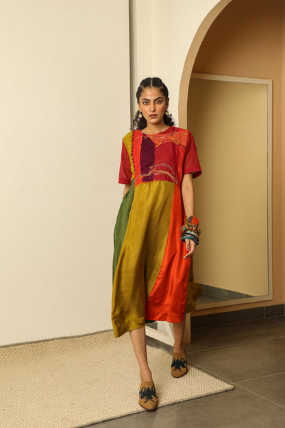 Multicoloured Patchwork Dress
