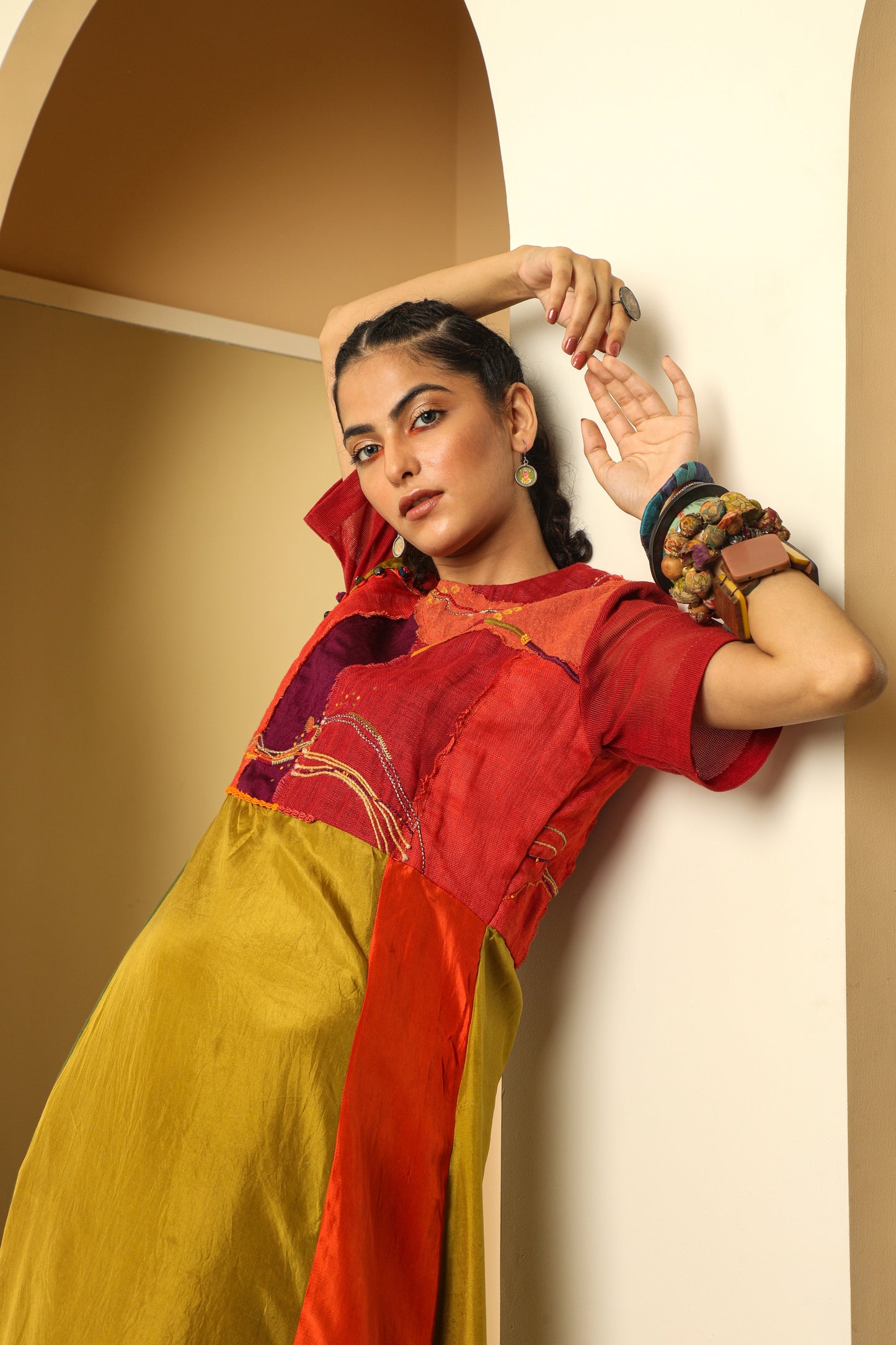 Multicoloured Patchwork Dress