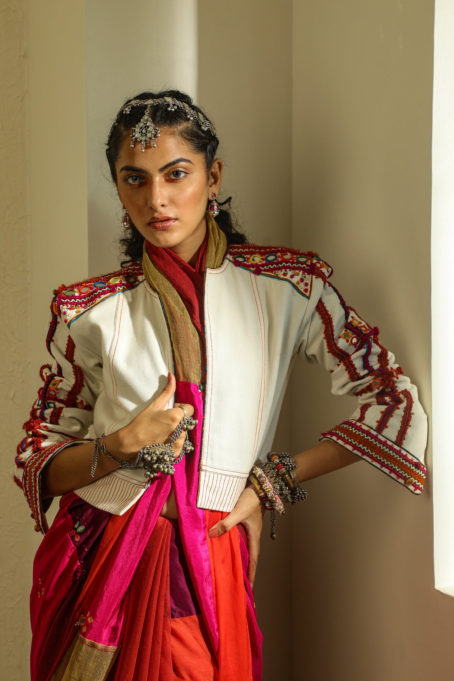 White Hand Embroidered Jacket