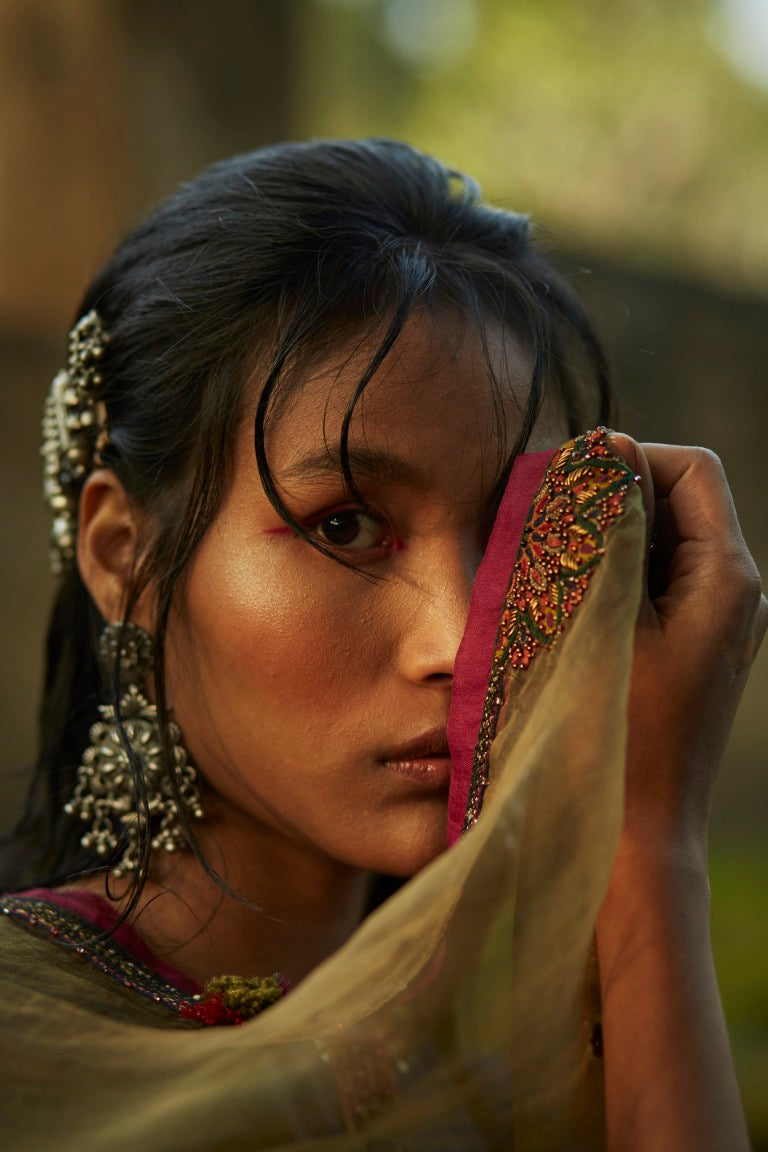 Blue Silk Embroidered Kurta Set