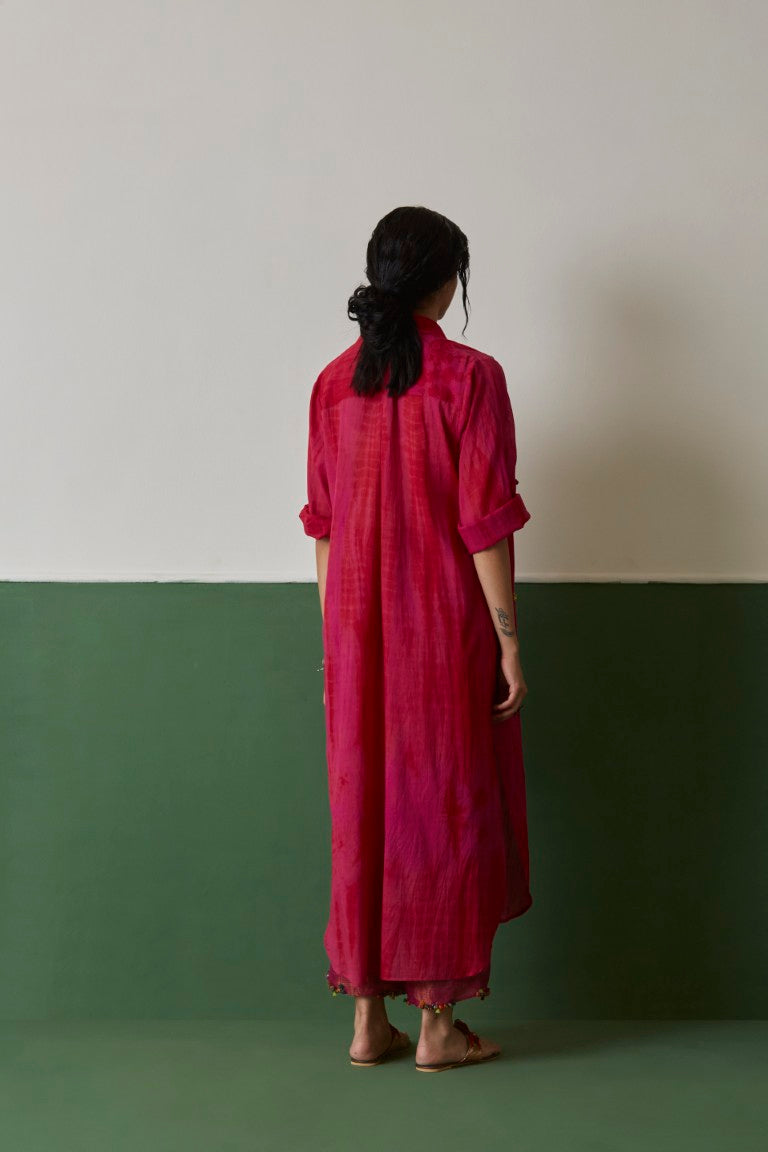Pink Tie-Dye Hand Embellished Tunic