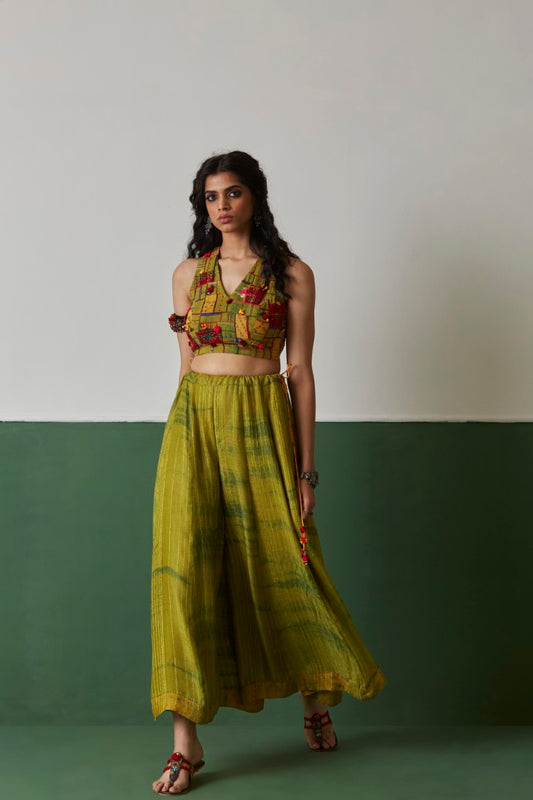 Green Hand Embroidered Co-ord Set