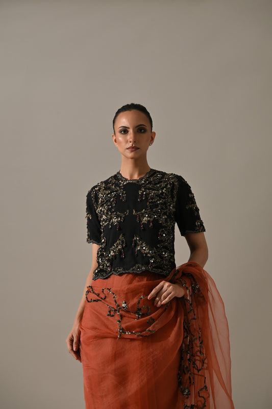 Black Jersey Blouse