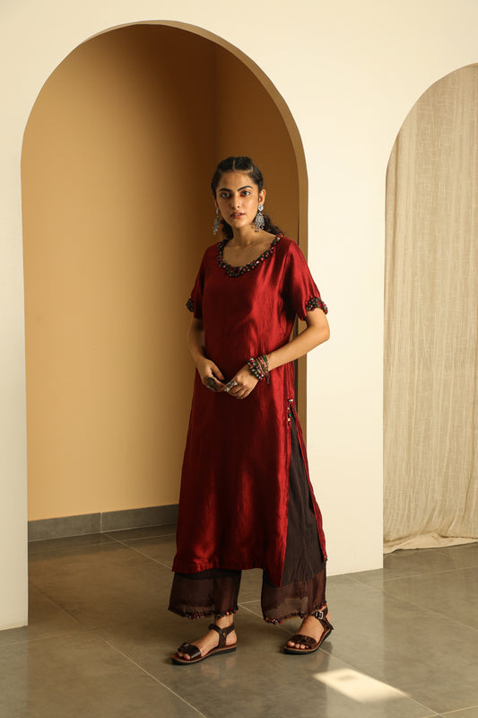Motihaar Tunic Set- Red