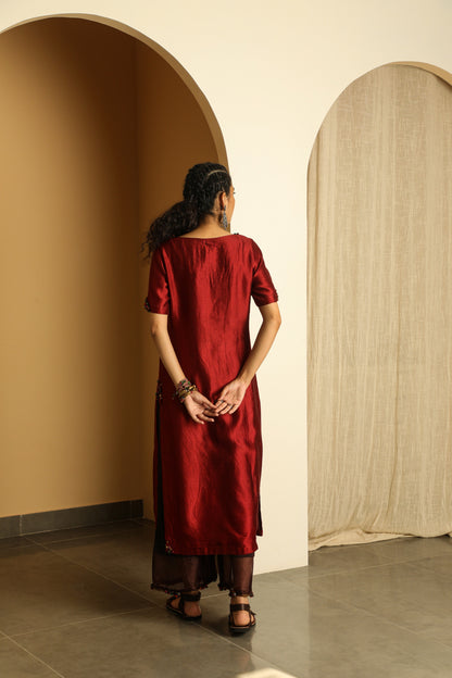Motihaar Tunic Set- Red
