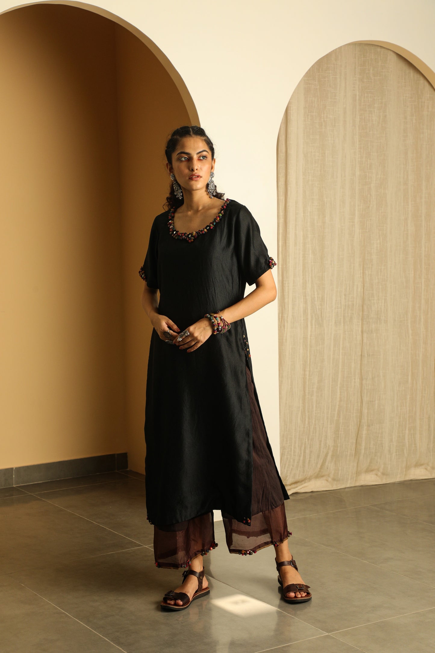 Motihaar Tunic Set- Black