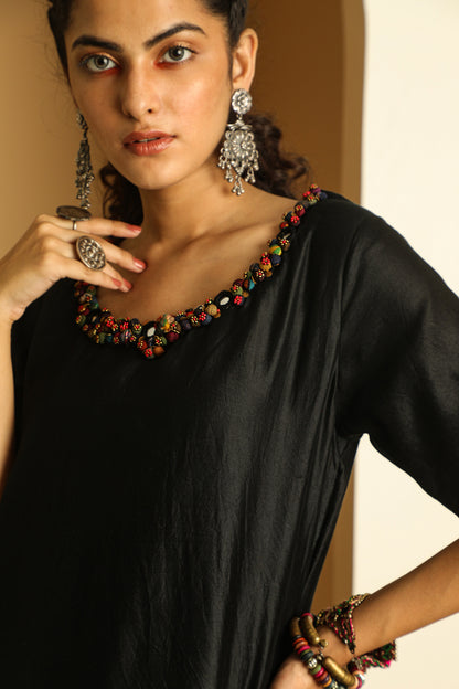 Motihaar Tunic Set- Black
