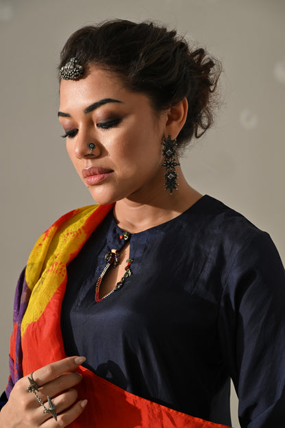Blue Multi Panel Placement Kurta Set