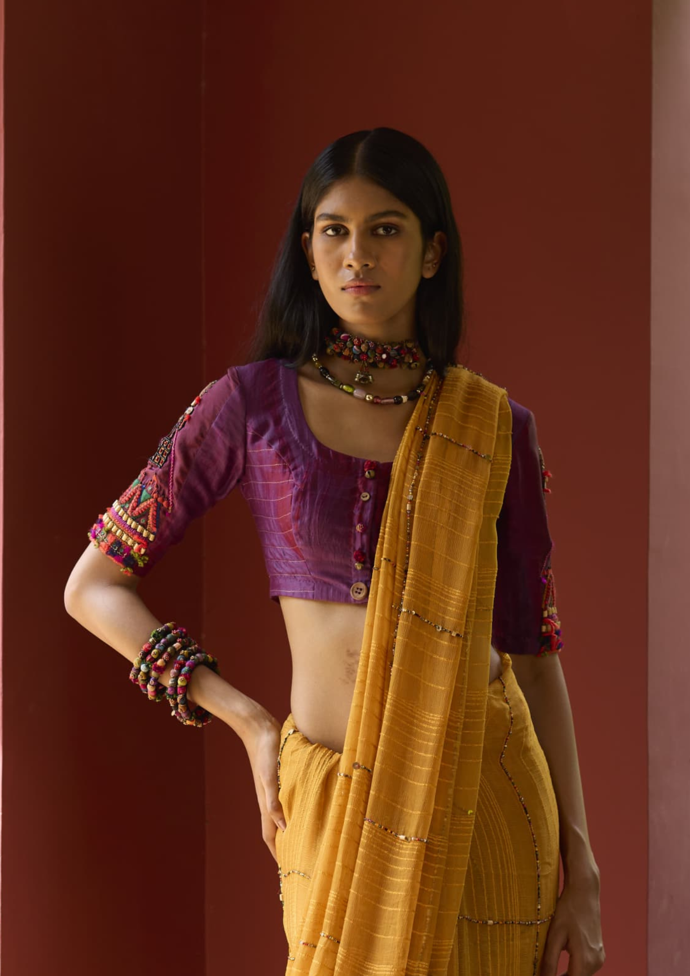 Chiniya Silk Hand Embroidered Blouse