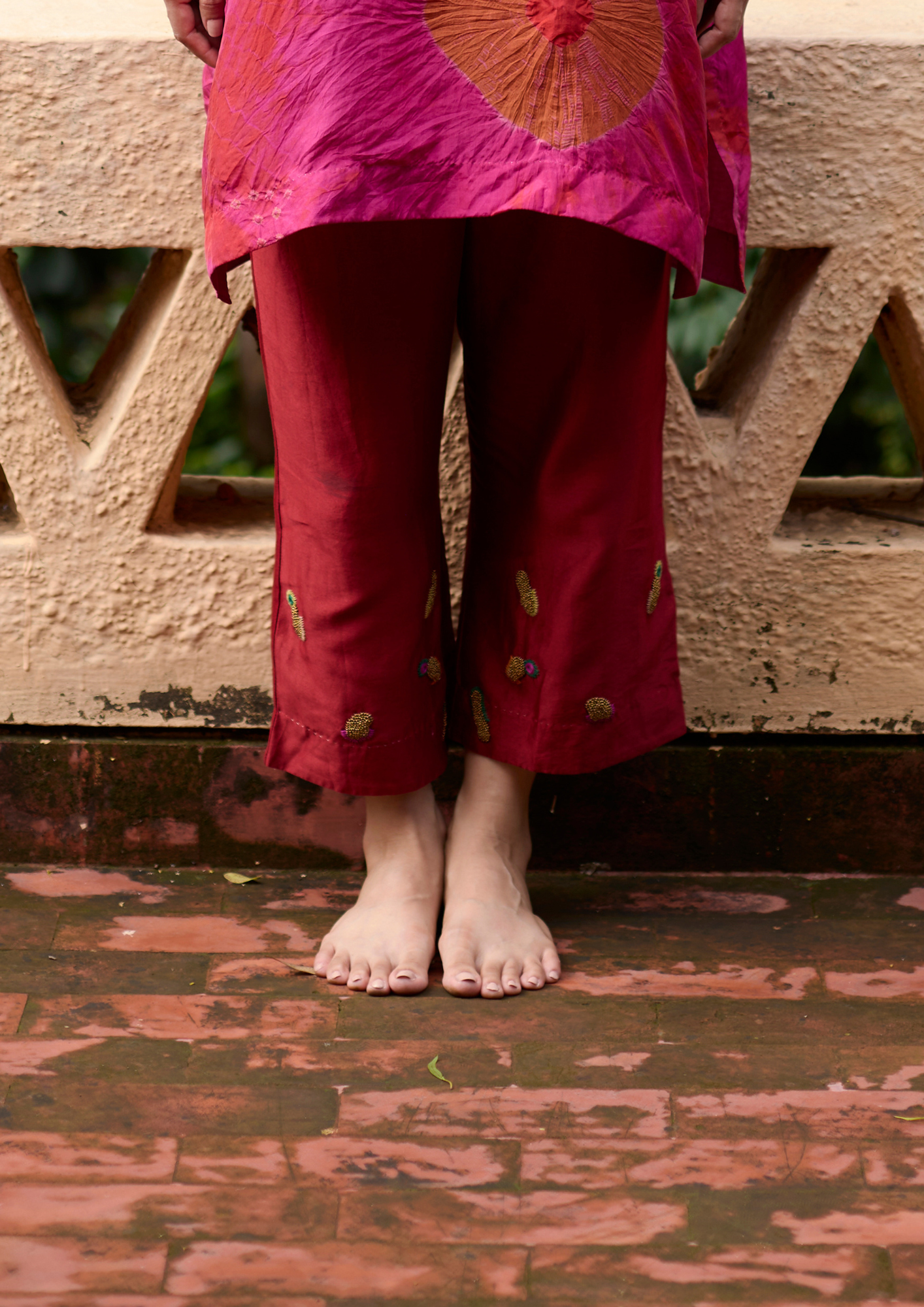 Tie-Dye Chanderi Pants