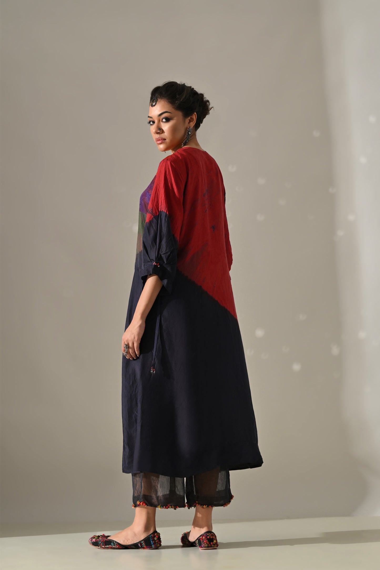 Multi Patchwork and Placement Dyed Kurta Set