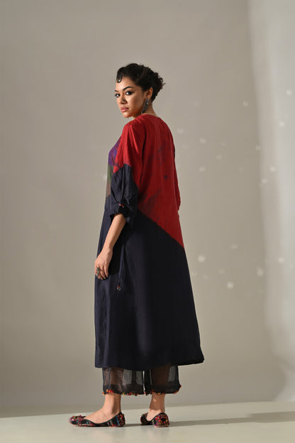 Multi Patchwork and Placement Dyed Kurta Set