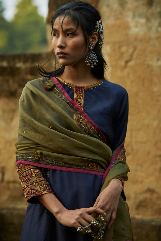 Olive hand embellished  dupatta