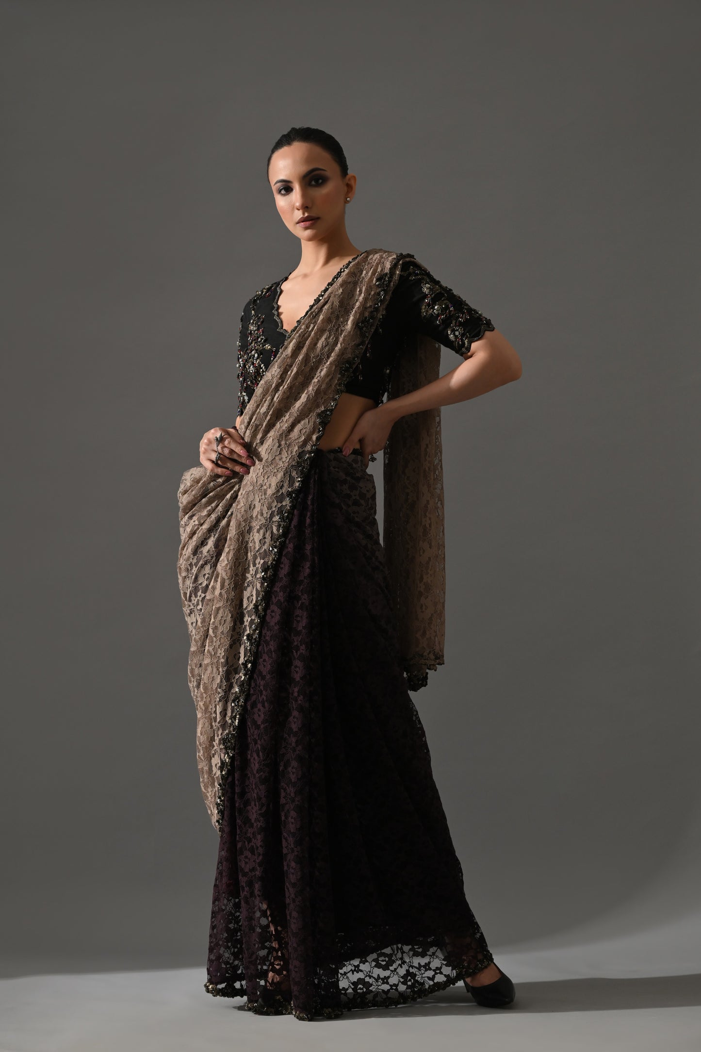 Rosé Saree Set