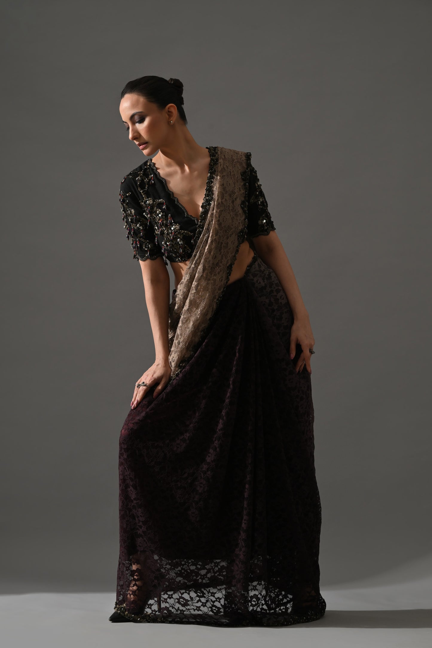 Rosé Saree Set