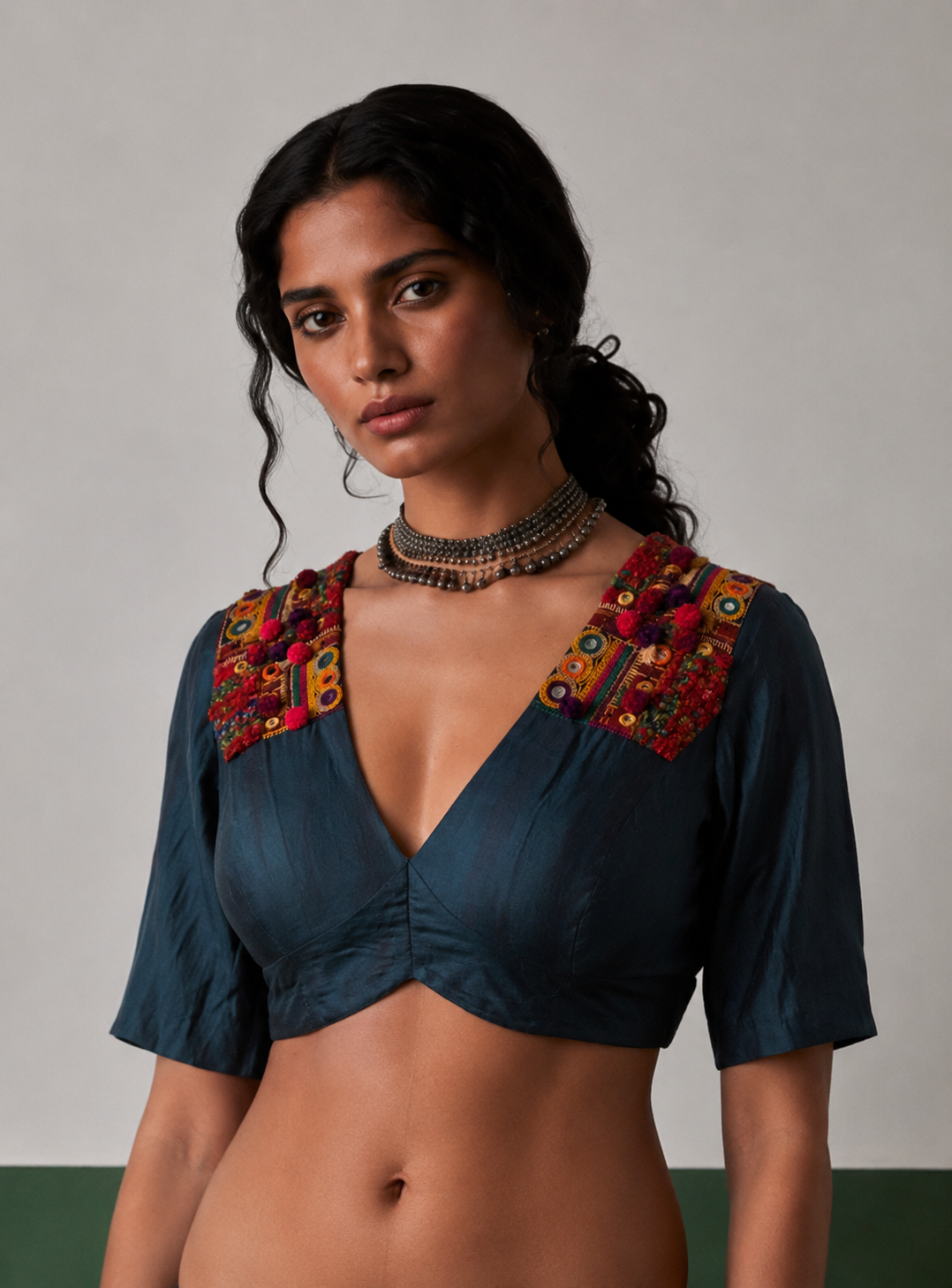 Silk Hand Embroidered Blouse