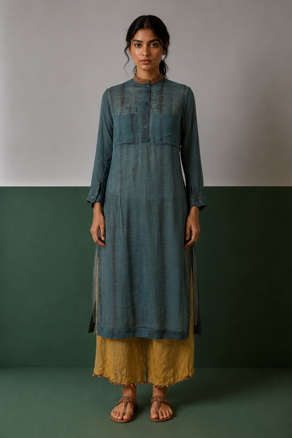 Chanderi Hand Embroidery Tunic